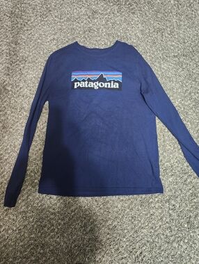 Patagonia Dark Blue Long Sleeve Logo Shirt